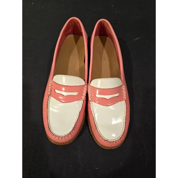 G.H. Bass Weejuns Women’s Patent Leather Loafers – Pink & White – Size 6M - Picture 1 of 10